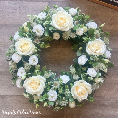 White meadow wreath
