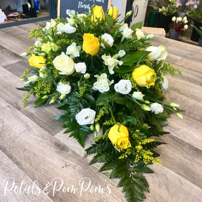 Yellow & White Coffin Spray