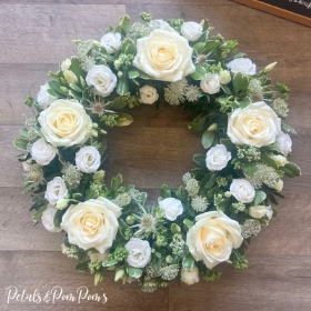 White meadow wreath
