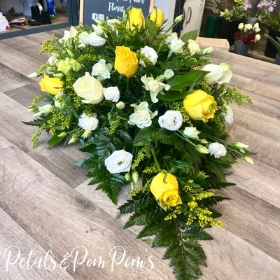 Yellow & White Coffin Spray